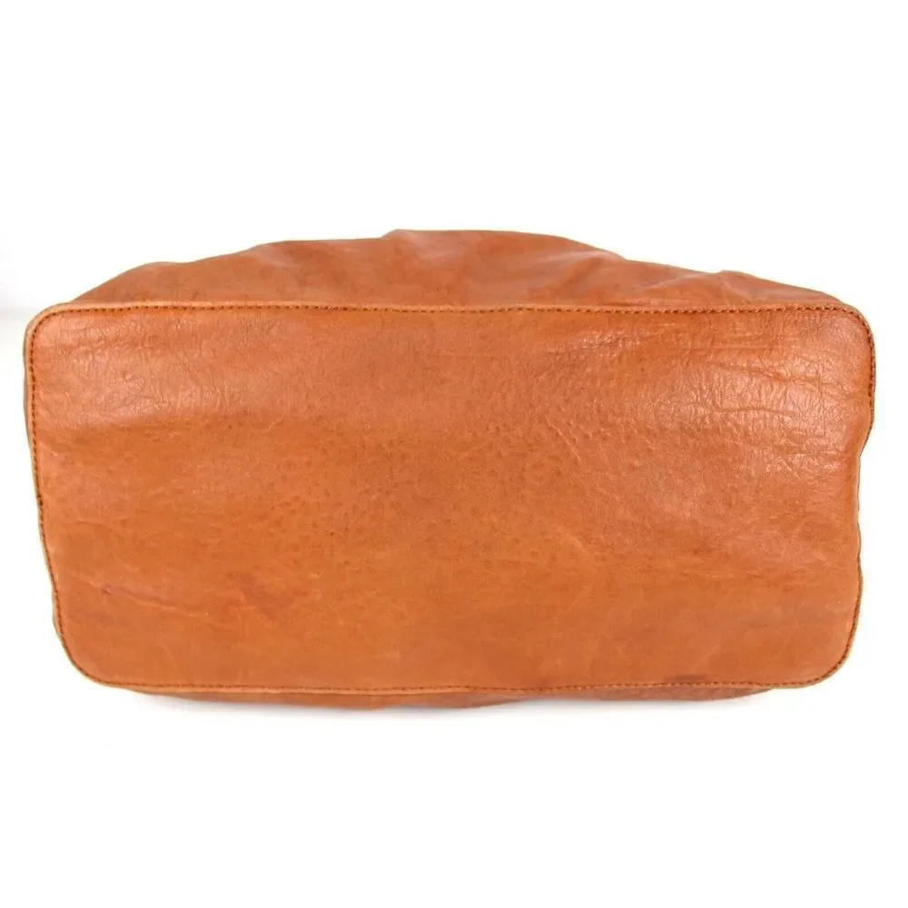 ROOMY Cynthia Rowley TAN BROWN GENUINE LEATHER SHOULDER BAG X-BODY HANDBAG PURSE
